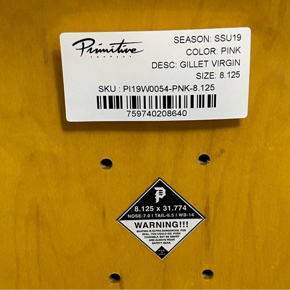 Primitive JB Gillet Pink Virgin Statue Of Liberty Skateboard Deck 8.125”  Szn 19 - Picture 6 of 7